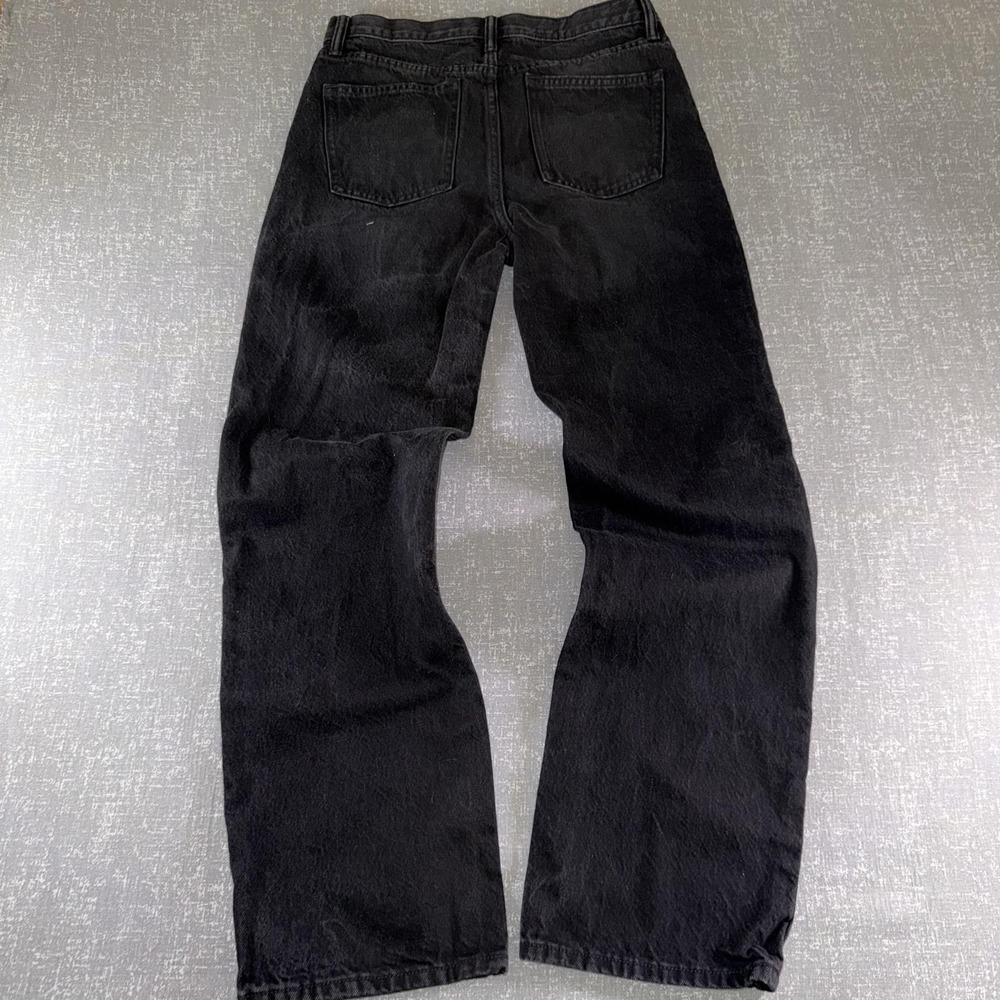 Old Navy Jeans Womens 16 Black Charcoal High Rise Straight Leg Cotton Denim